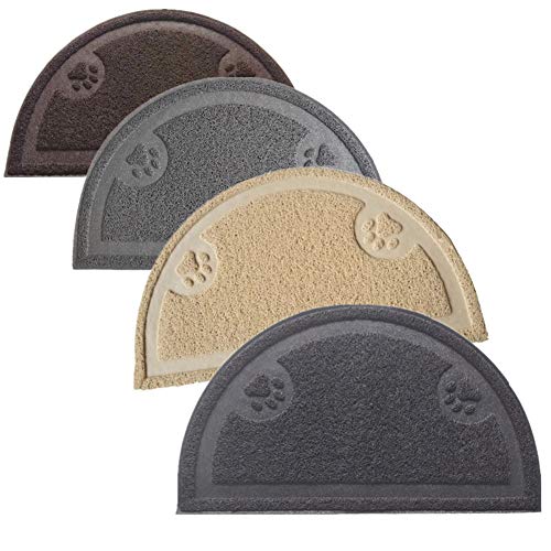zhppac Alfombra Gatos Arenero Alfombra Perro Comedero Alfombra de alimentación Antideslizante para Gatos Alfombra de Comida para Gatos Gato Mat Perro Mat Cream Colored