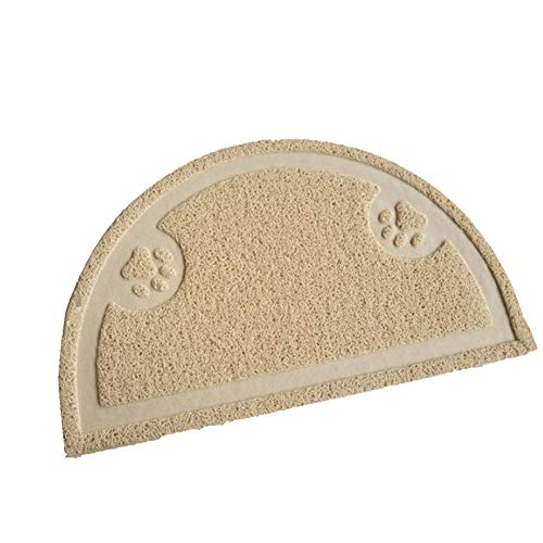 zhppac Alfombra Gatos Arenero Alfombra Perro Comedero Alfombra de alimentación Antideslizante para Gatos Alfombra de Comida para Gatos Gato Mat Perro Mat Cream Colored