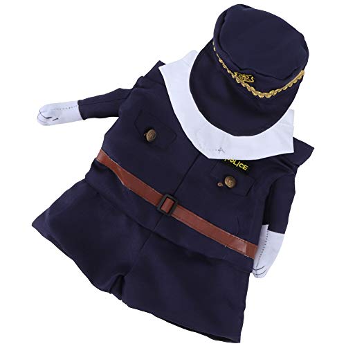 zhuolong Disfraces de Halloween para Mascotas Poliéster Ropa Linda de Halloween para Mascotas Doctor Policía Disfraz Vertical para Gatos Perros(XL-Policía)