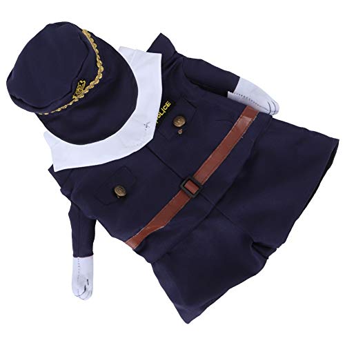 zhuolong Disfraces de Halloween para Mascotas Poliéster Ropa Linda de Halloween para Mascotas Doctor Policía Disfraz Vertical para Gatos Perros(XL-Policía)