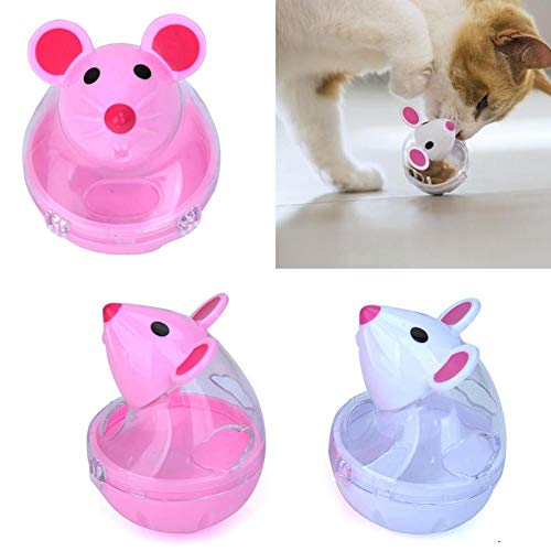Zhuotop Dispensador de golosinas para Gatos, Juguete con Forma de ratón, comedero Lento, Bola de Comida, Juguete Interactivo para Mascotas