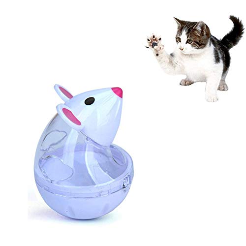 Zhuotop Dispensador de golosinas para Gatos, Juguete con Forma de ratón, comedero Lento, Bola de Comida, Juguete Interactivo para Mascotas