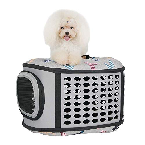 ZHWDD Paquete de Perro Bolsa de Mascotas Paquete de Transporte Eva Caja de Mascotas Plegable (Color: Gris) qujunji (Color : Gray)