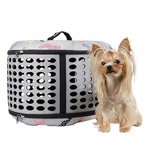 ZHWDD Paquete de Perro Bolsa de Mascotas Paquete de Transporte Eva Caja de Mascotas Plegable (Color: Gris) qujunji (Color : Gray)