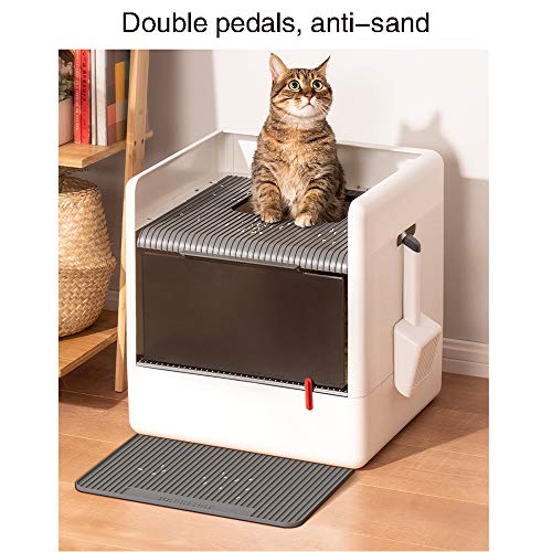 ZHXY Bandeja Higiénica Arenero Gatos,Entrada Superior,Apertura Frontal,Bandeja Sanitaria Gatera Arenero Cubierto Caja De Arena WC Gatos,Aseo Gato Arenero Sanitaria Cerrado,Jumbo Cat Litter Box.