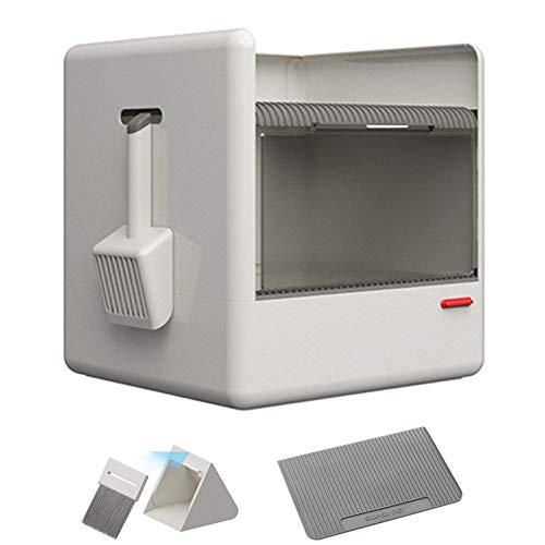 ZHXY Bandeja Higiénica Arenero Gatos,Entrada Superior,Apertura Frontal,Bandeja Sanitaria Gatera Arenero Cubierto Caja De Arena WC Gatos,Aseo Gato Arenero Sanitaria Cerrado,Jumbo Cat Litter Box.