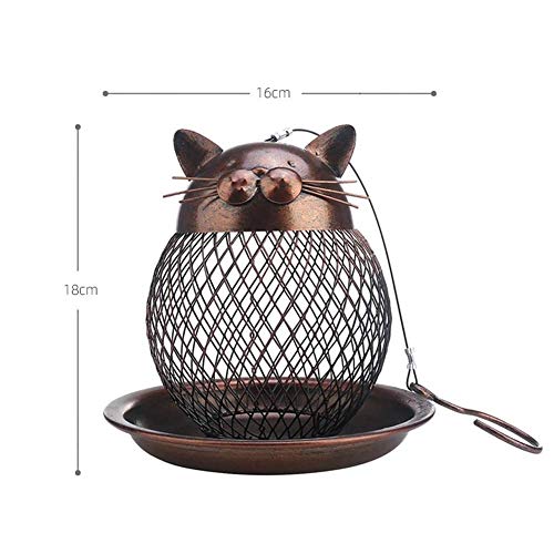 ZHXY Comedero para pájaros Comederos para pájaros a Prueba de Ardillas Estaciones de comederos para pájaros | Comedero Colgante Duradero para pájaros Silvestres,Forma de Gato Vintage para comedero