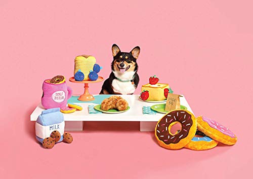 ZippyPaws - Food Miniz, juguete de peluche para perro y reemplazo para madrigueras interactivas - Paquete de 3 palomitas de maíz