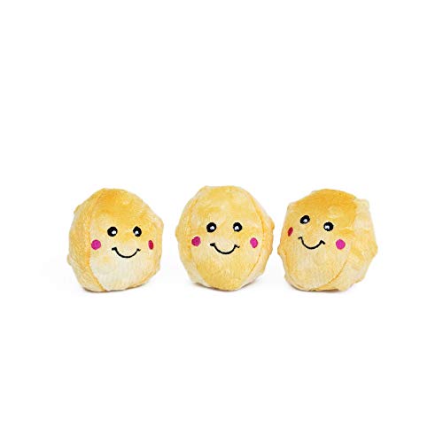 ZippyPaws - Food Miniz, juguete de peluche para perro y reemplazo para madrigueras interactivas - Paquete de 3 palomitas de maíz