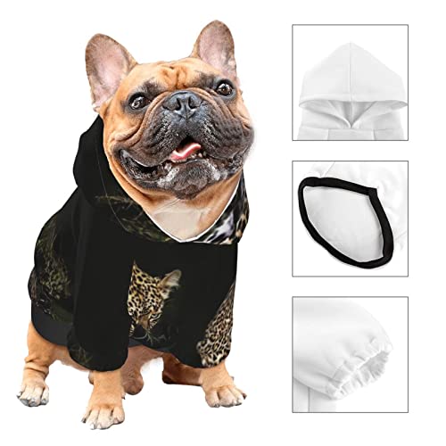 ZISRA Guepardo de Animales Salvajes Impreso Abrigo para Perros de Invierno Ropa para Mascotas para Perros pequeños y medianos con Capucha M