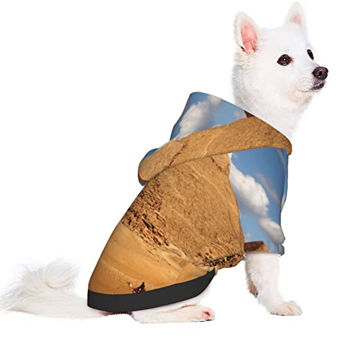 ZISRA Pirámide del Antiguo Egipto Impreso Abrigo para Perros de Invierno Ropa para Mascotas para Perros pequeños y medianos con Capucha X-Small