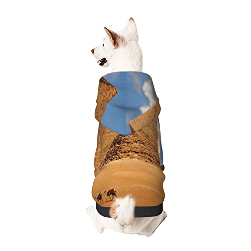 ZISRA Pirámide del Antiguo Egipto Impreso Abrigo para Perros de Invierno Ropa para Mascotas para Perros pequeños y medianos con Capucha X-Small