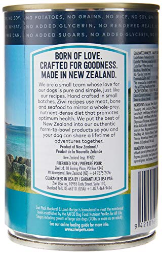 Ziwi Peak Daily Dog Cuisine - Bote de caballa y Cordero (390 g, 12 Unidades)