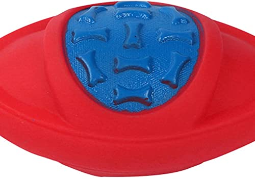 ZJJZ Pelota para Perros Juguete para Interiores y Exteriores Patrón de Esqueleto Pelota Vocal Mascota Rugby Juguete Molar(Color:Red)
