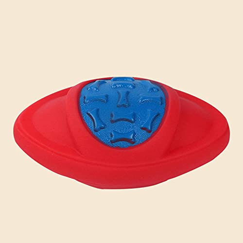 ZJJZ Pelota para Perros Juguete para Interiores y Exteriores Patrón de Esqueleto Pelota Vocal Mascota Rugby Juguete Molar(Color:Red)