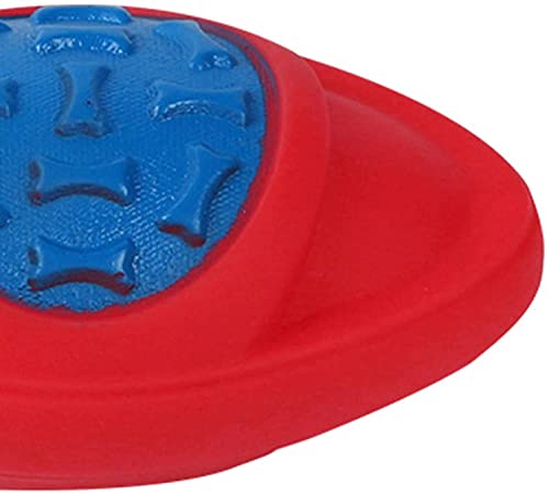 ZJJZ Pelota para Perros Juguete para Interiores y Exteriores Patrón de Esqueleto Pelota Vocal Mascota Rugby Juguete Molar(Color:Red)