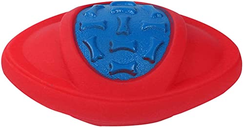 ZJJZ Pelota para Perros Juguete para Interiores y Exteriores Patrón de Esqueleto Pelota Vocal Mascota Rugby Juguete Molar(Color:Red)