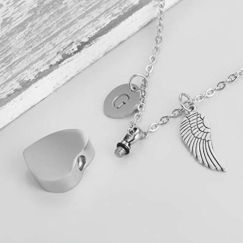 ZJND Colgante Cenizas Cremacion Collar Conmemorativo para Mamá, Papá, Mascota, No Más A Mi Lado para Siempre En La Joyería Colgante De Cremación De Mi Corazón Urna Cenizas Mascota