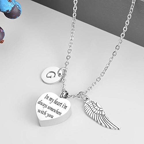 ZJND Colgante Cenizas Cremacion Collar Conmemorativo para Mamá, Papá, Mascota, No Más A Mi Lado para Siempre En La Joyería Colgante De Cremación De Mi Corazón Urna Cenizas Mascota