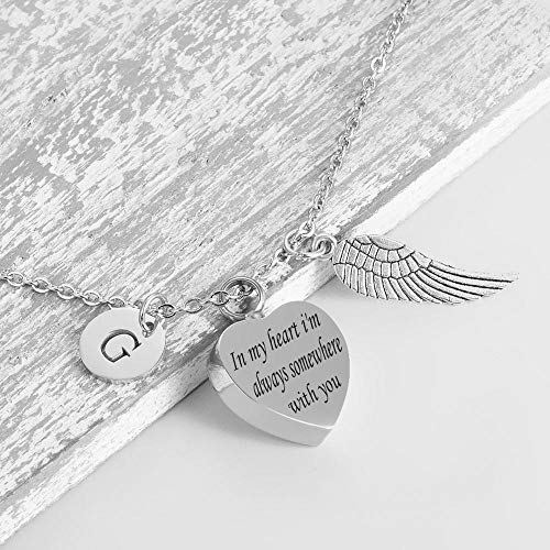 ZJND Colgante Cenizas Cremacion Collar Conmemorativo para Mamá, Papá, Mascota, No Más A Mi Lado para Siempre En La Joyería Colgante De Cremación De Mi Corazón Urna Cenizas Mascota