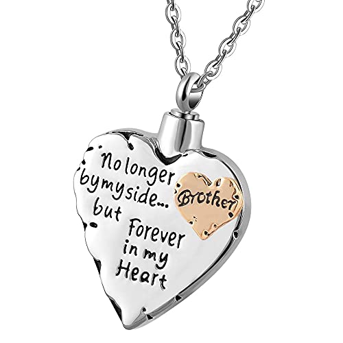ZJND Colgante para Cenizas Collar conmemorativo para mamá papá Mascota ya no a mi Lado para Siempre en mi corazón cremación Colgante Joyas Urna Cenizas Pequeñas