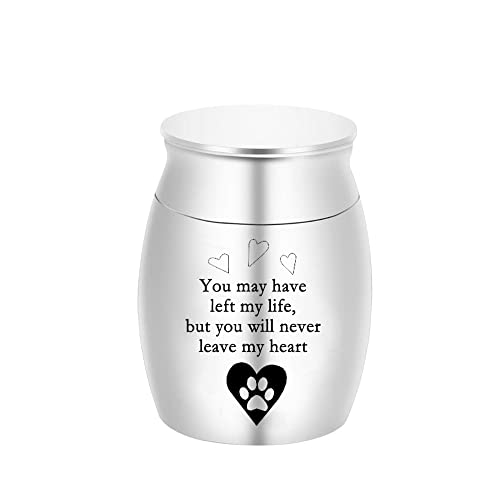 ZJND Collares para Cenizas Urna de cremación de Mascotas/Humanos Cenizas keepsak Love Perro Paw-Usted Puede Haber dejado mi Vida Pero Usted Nunca va a Dejar mi corazón- Urnas para Cenizas