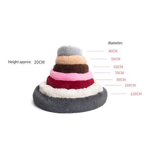 ZMJYH Cama de Gato de Cama de Perro, Cama de Mascota de Cama con Cremallera Cama Redonda para Gatos Gatitos Kitty Cachorro durmiendo Cesta Mate Invierno Suave cálido,Negro,100cm