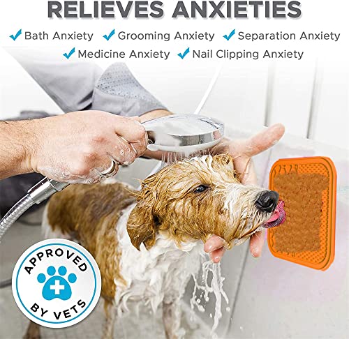 ZMJYH Cuenco de Perro Cuenco, Cuenco de alimentación Lentamente ad Almohadilla de alimentación para Perros Licky Mat de alimentación Gatos Perros Lamiendo Mat Mater,Naranja,21×21× 1CM