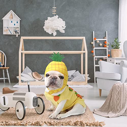 ZMKY Disfraz de piña para perro, gorro de invierno para perro, bonito disfraz de frutas para perros pequeños, disfraz de fiesta de cachorros, disfraz de Halloween, Navidad, ropa para perros y mascotas