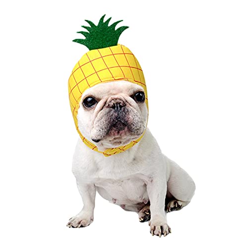 ZMKY Disfraz de piña para perro, gorro de invierno para perro, bonito disfraz de frutas para perros pequeños, disfraz de fiesta de cachorros, disfraz de Halloween, Navidad, ropa para perros y mascotas