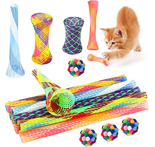 Zodors 25 Piezas Juguete De Primavera Para Gatos Juguete Colorido del Gato Muelle en Espiral para Gato 5 Piezas Bolas de Juguete para Gatos Bolas De Colores Para Gatos Juguetes Interactivos Para Gatos