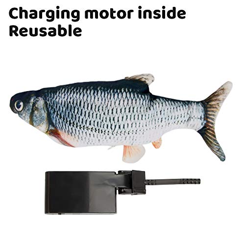 ZoneYan Eléctrica Juguete Pez para Gato, Juguete de Simulación de Peces, 2 Pcs Pez Juguete Eléctrico, Peluche de Juguete eléctrico de simulación Fish con Carga USB