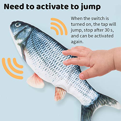 ZoneYan Eléctrica Juguete Pez para Gato, Juguete de Simulación de Peces, 2 Pcs Pez Juguete Eléctrico, Peluche de Juguete eléctrico de simulación Fish con Carga USB