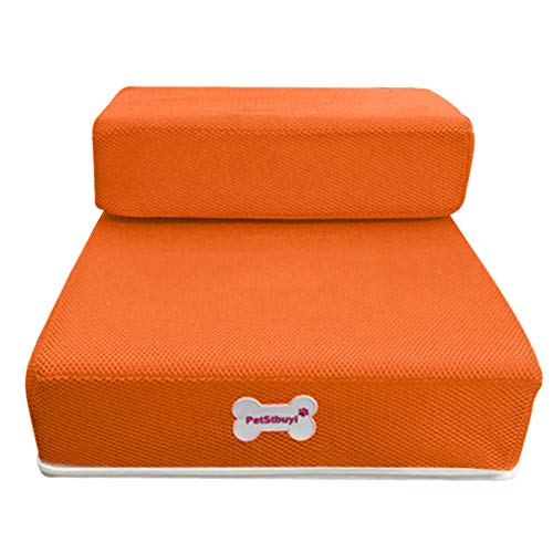 Zonfer 1pc Escaleras De Mascotas Malla Transpirable Plegable para Mascotas Escaleras Desmontable Cama del Animal Doméstico Escalera Escaleras Perro Rampa 2 Pasos para Perros Pequeños Gato Cama