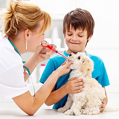 ZONSUSE 2 Pcs Alimentador de Medicamentos para Mascotas,Dispensador de Medicamentos para Mascotas,Jeringa de Silicona con Punta Suave,Pastillas,Cápsulas para Mascotas Gatos Perros (Verde)