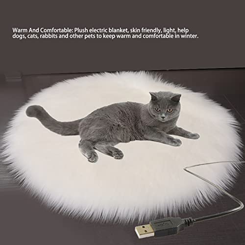 Zopsc-1 Almohadilla Térmica para Perros, Manta Eléctrica para Mascotas, Cómoda, Ajustable, Temperatura Constante, Amigable con la Piel, Multiusos para Gatos para Cachorros(Visón Blanco)