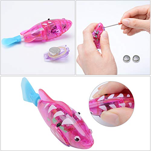 ZOYLINK 4PCS Juguete para Gatos Creativo LED Agua Activado Natación Peces Juguete Gato Juguete Interactivo