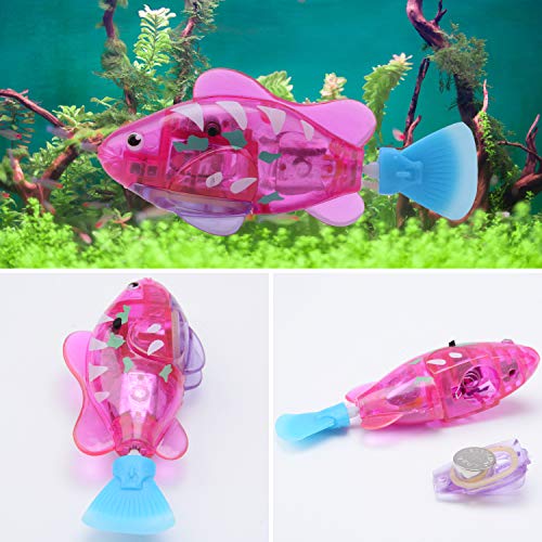ZOYLINK 4PCS Juguete para Gatos Creativo LED Agua Activado Natación Peces Juguete Gato Juguete Interactivo