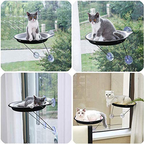 ZTGHS Hamaca para Gatos Cama De Percha para Gatos Montada En La Ventana con Ventosa Tumbona para Ahorrar Espacio Nido Colgante Asiento De Descanso Casa para Mascotas,Marrón