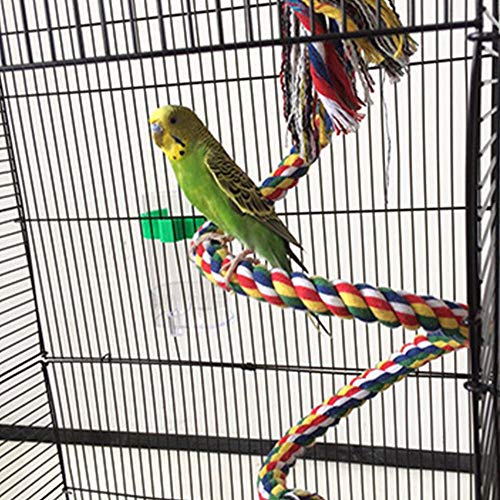 Zunbo 1 x juguete colgante flexible para pájaros, hecho de cuerda para loros, 1 m, juguete con espiral para columpio para loro, multicolor