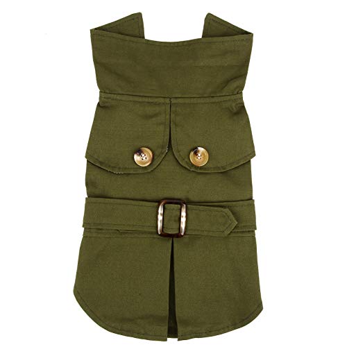 ZUNEA Abrigo Invierno para Perros Pequeños Abrigado para Cachorros Estilo Británico Ropa de Clima frío a Prueba de Viento Ropa para Mascotas Perros Chihuahua Yorkshire Verde S