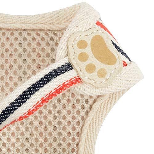 ZUNEA Arnés Perro Pequeño Antitirones Ajustable Arnés y Correa a Rayas Chaleco de Esmoquin con Pajarita para Cachorros Arnés Acolchado de Malla para Gatos Antifugas para Caminar Rojo XL