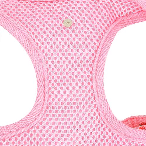 Zunea Arnés y Correa para Gato a Prueba de Escapes Ajustable Chaleco Acolchado de Malla sin tirones con Campana Antifugas Bonitos arneses para Perros pequeños Chihuahua Rosa S