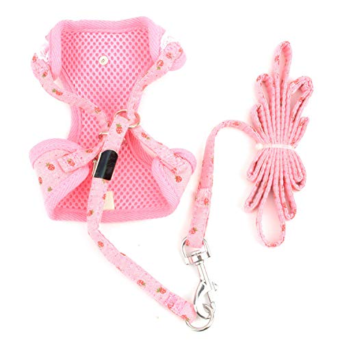 Zunea Arnés y Correa para Gato a Prueba de Escapes Ajustable Chaleco Acolchado de Malla sin tirones con Campana Antifugas Bonitos arneses para Perros pequeños Chihuahua Rosa S