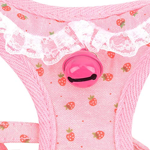 Zunea Arnés y Correa para Gato a Prueba de Escapes Ajustable Chaleco Acolchado de Malla sin tirones con Campana Antifugas Bonitos arneses para Perros pequeños Chihuahua Rosa S
