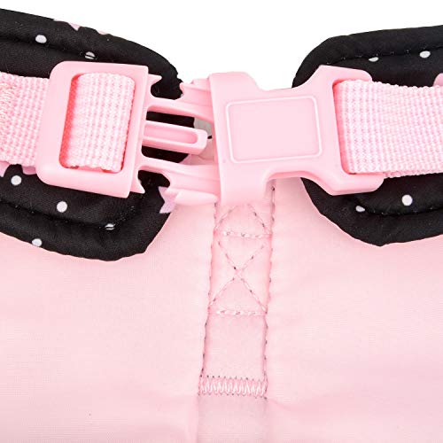 Zunea Arnés y Correa para Perro Pequeño Niña Antitirones Cachorro Chihuahua Vestido Antifugas Arnes Pecho Suave Cómodo Chaleco Floral Acolchado con Bowknot para Hembra Gato Caminar Negro S