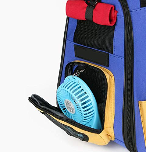ZUOZUOZUO Bolsa De Cabina para Mascotas con Mochila para Gatos Portátil, Caja para Perros, Mochila, Jaula para Gatos con Bolsa para Gatos, Tricolor + Trébol + Ventilador Pequeño 45X26X27 Cm