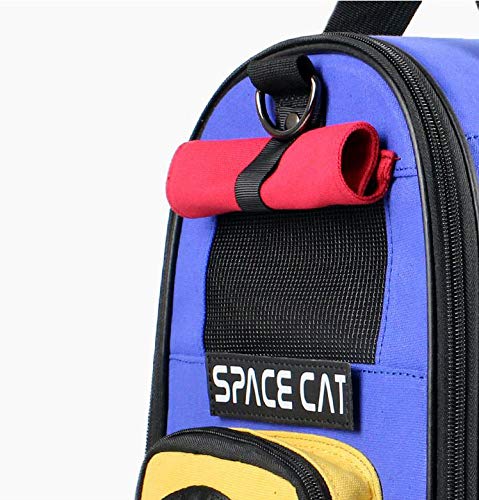 ZUOZUOZUO Bolsa De Cabina para Mascotas con Mochila para Gatos Portátil, Caja para Perros, Mochila, Jaula para Gatos con Bolsa para Gatos, Tricolor + Trébol + Ventilador Pequeño 45X26X27 Cm