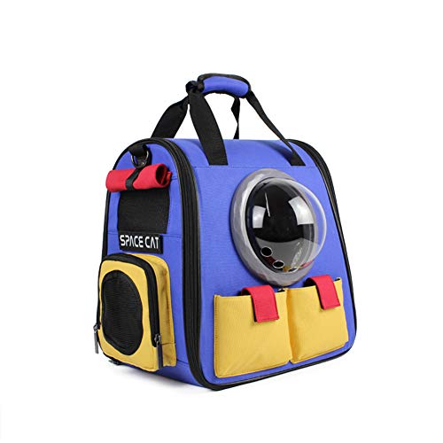 ZUOZUOZUO Bolsa De Cabina para Mascotas con Mochila para Gatos Portátil, Caja para Perros, Mochila, Jaula para Gatos con Bolsa para Gatos, Tricolor + Trébol + Ventilador Pequeño 45X26X27 Cm
