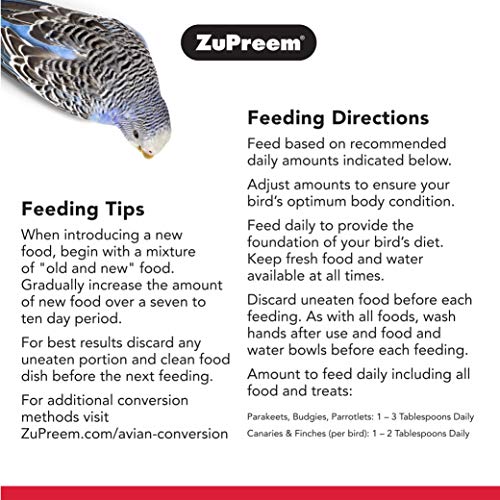 Zupreem - Alimento para Aves Pequeñas Natural | Alimento Periquitos - 1,02 kg